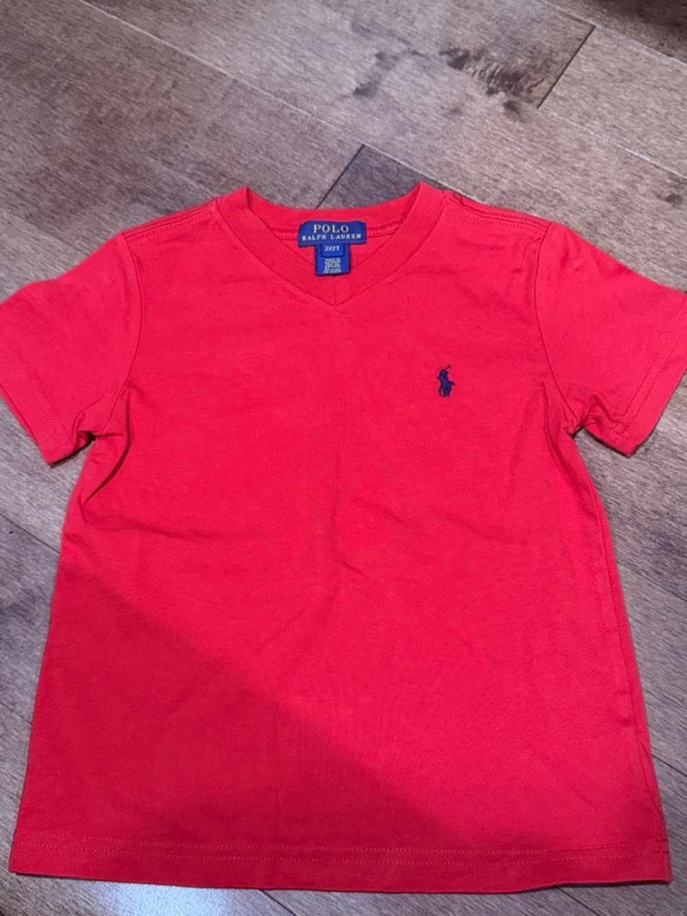 Polo by Ralph Lauren Bright Red V-Neck Tee with Navy Pony